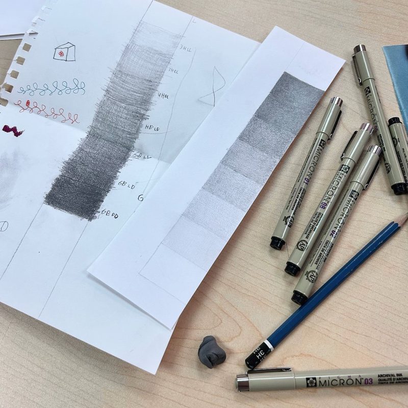 Pencil and pen exercises