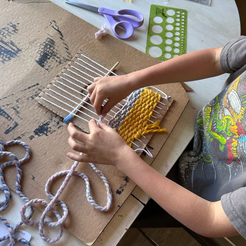 Weaving on a loom