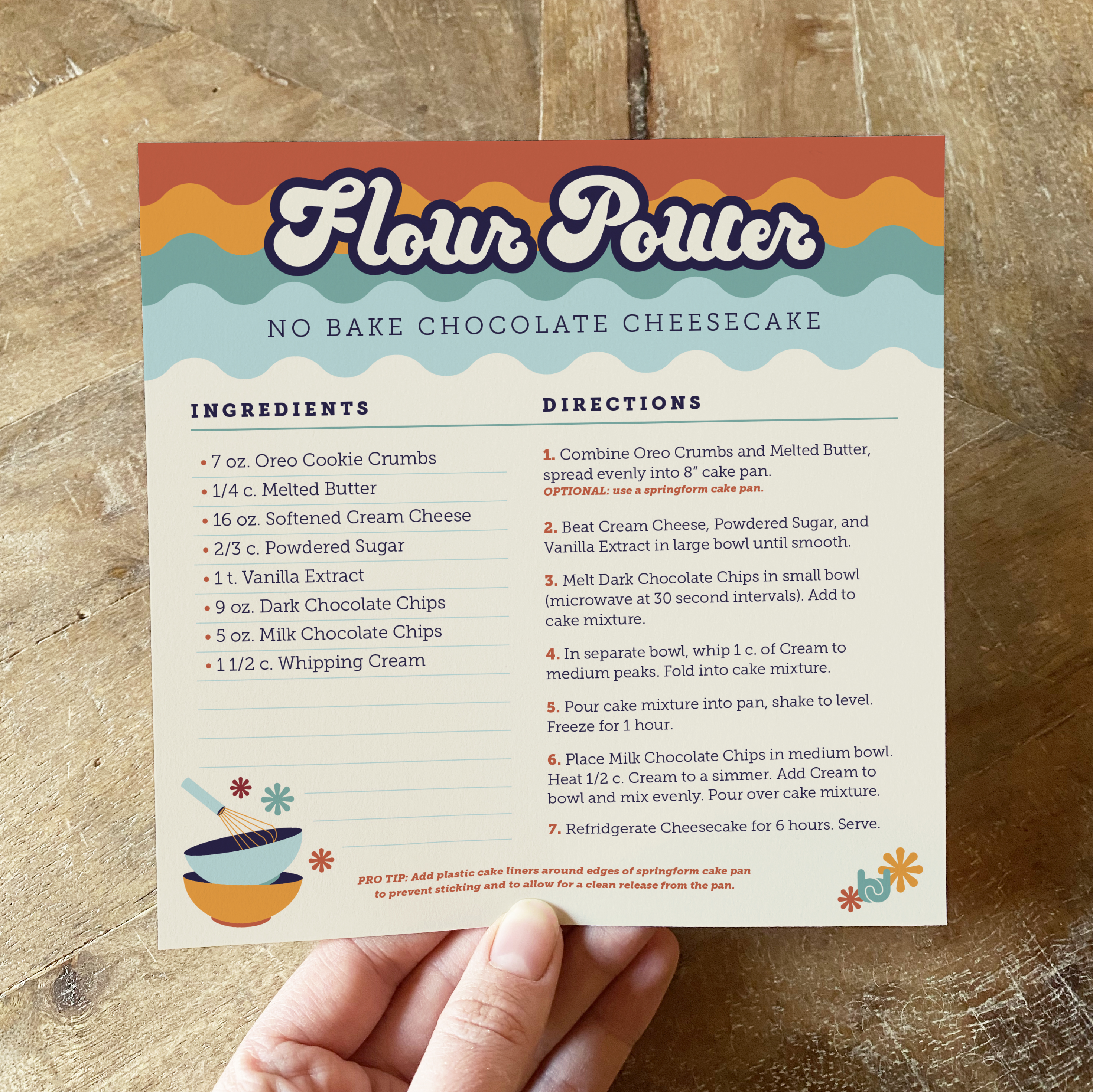 Flour Power recipe card design