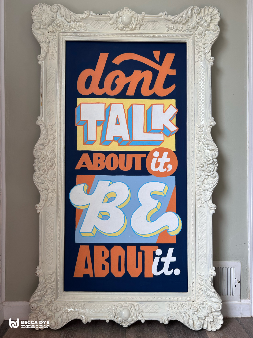 Hand-lettered custom sign
