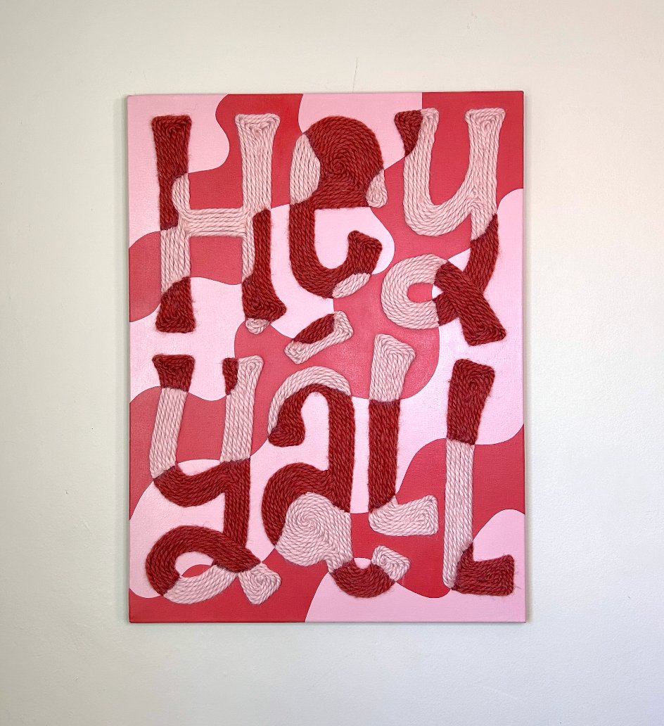 Yarn and paint on canvas